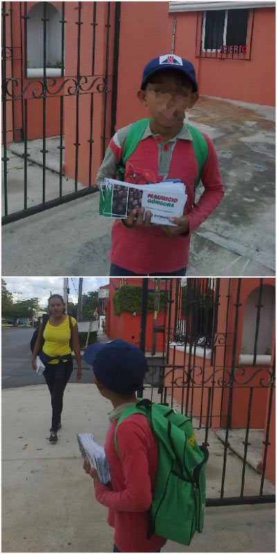 En agosto pasado, el Alcalde de solidaridad ya había sido motivo de crítica por usar a niños para repartir propaganda en las calles de Cancún.