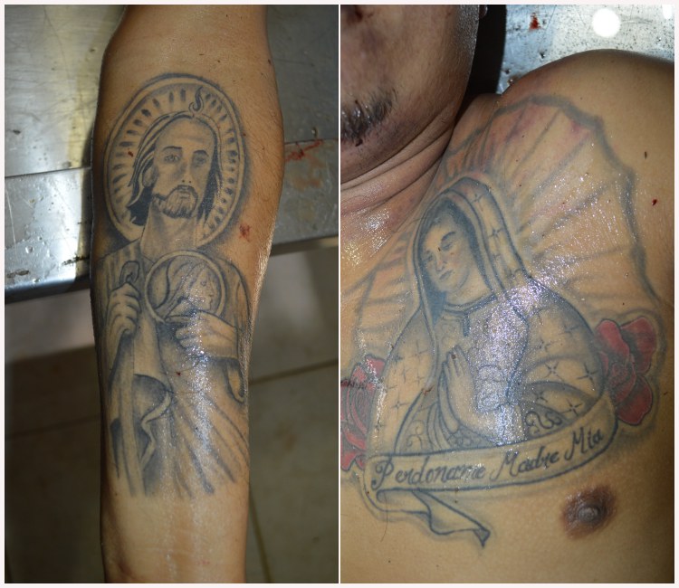 Por sus tatuajes identificaron a quien resultó ser Wilbeth Snyder Pérez Mange, de 38 años y originario de Tabasco.