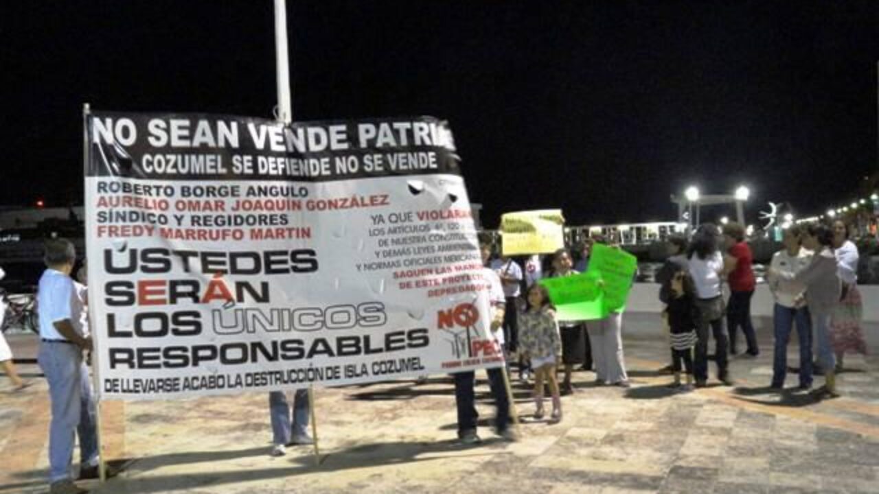 Protestan en Cozumel contra el nuevo proyecto de parque eólico - Noticaribe