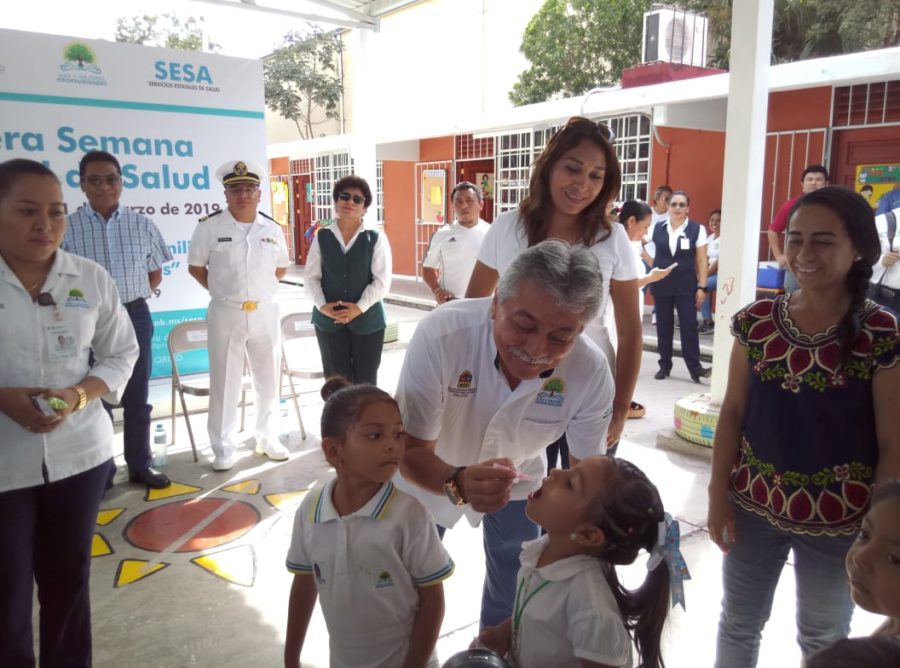 la Primera Semana Binacional de Salud, del 23 de febrero al 1 de marzo, en la que se aplicarán más de 70 mil dosis sólo en la zona norte de Quintana Roo