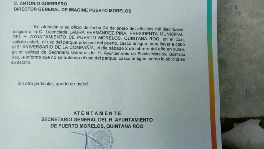 Denuncian que Ayuntamiento de Puerto Morelos bloquea la cultura al negar permisos para eventos