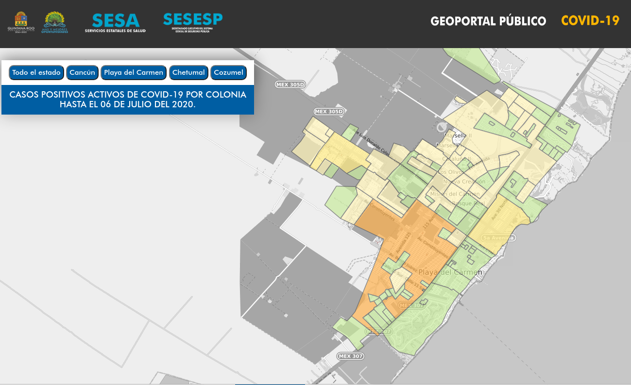 CARTOGRAFÍA DEL VIRUS: Brindan mapeo de COVID-19 por colonias en Quintana  Roo - Noticaribe