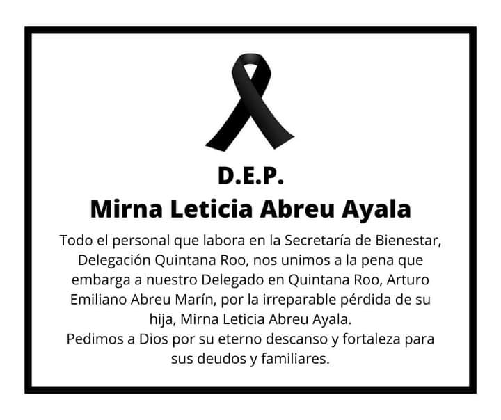 Muere hija de Arturo Abreu, delegado federal en Quintana Roo - Noticaribe