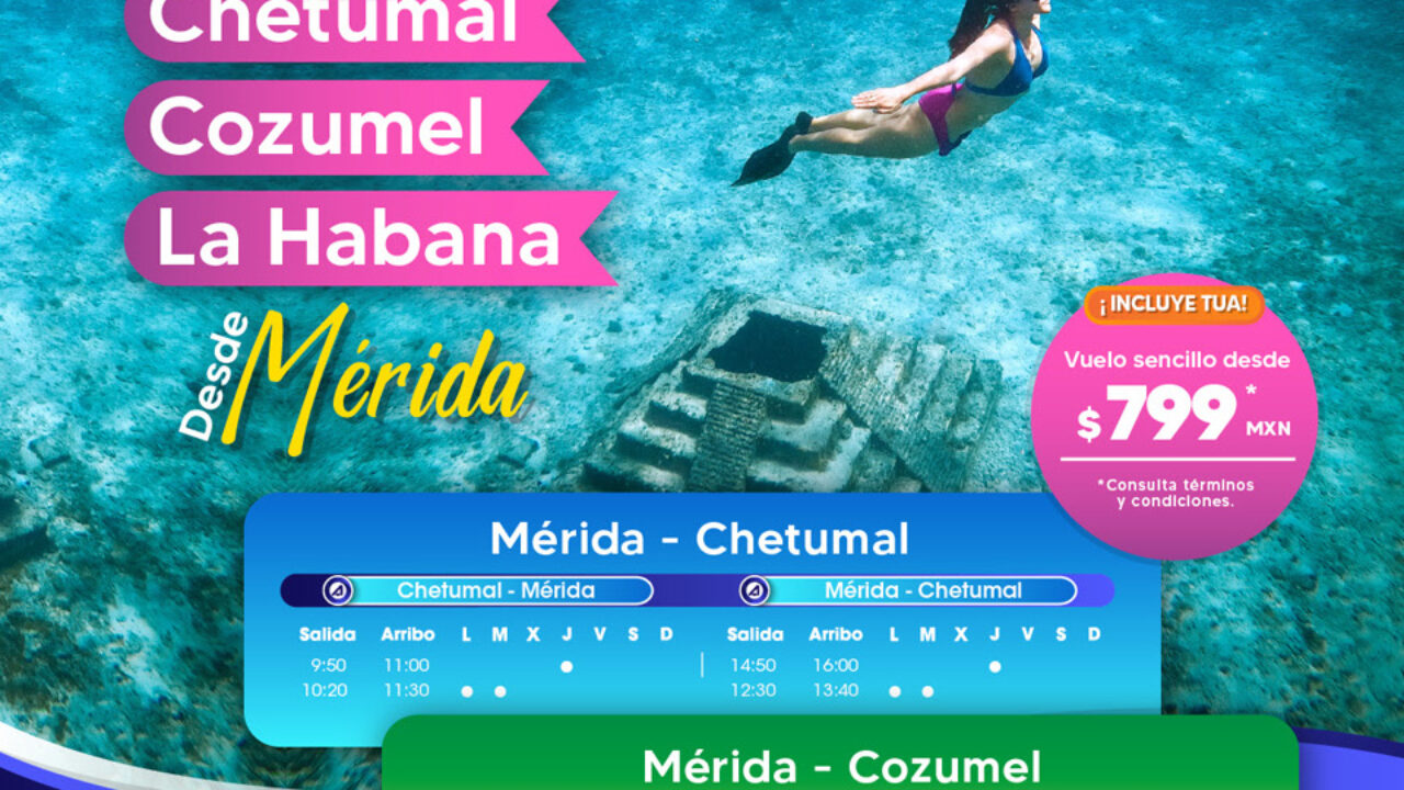 Aeromar inaugura nuevas rutas que conectan a Mérida con Chetumal-Cozumel y  Cuba - Noticaribe