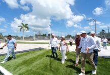 Supervisa Mara Lezama avances de obras deportivas en Bacalar, parte del proyecto federal “Mundial Social 2026”
