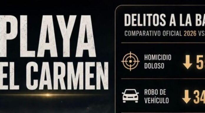Estefanía Mercado destaca reducción de delitos de alto impacto en Playa del Carmen; bajan homicidios 55 pr ciento