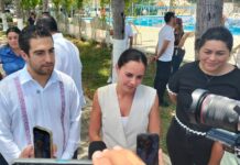 Niega Ana Patricia Peralta haber descartado inscripción; aún lo valora; alcaldesa de Cancún festeja su cumpleaños junto a Eugenio Segura