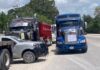 “QUE NO VENGAN DE OTROS ESTADOS PARA QUITARNOS LA CHAMBA”: Protestan volqueteros en el libramiento del aeropuerto de Cancún; exigen mayor participación en obras