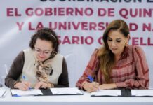 Firman Mara Lezama y Xóchitl Herrera convenio que crea la Universidad Rosario Castellanos en Playa del Carmen y Chetumal
