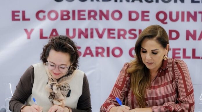 Firman Mara Lezama y Xóchitl Herrera convenio que crea la Universidad Rosario Castellanos en Playa del Carmen y Chetumal
