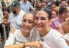 Estefanía Mercado acompaña a Claudia Sheinbaum y Mara Lezama en la entrega de títulos de propiedad para familias de la Colosio